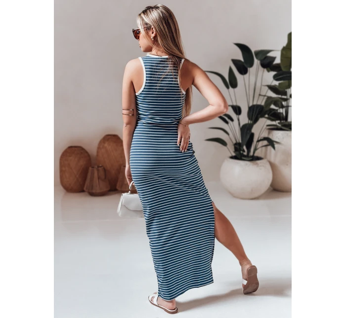 SUMMER LOVE maxi šaty v jedné velikosti modro-bílé FashionStreet EY2612