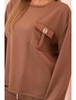 Komplet dámský máslový mikina a kalhoty s gumou camelový Komplet dámský máslový mikina a kalhoty s gumou camelový