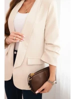 Dámská sako bez zapínání s podšívkou S/M béžová Dámská sako bez zapínání s podšívkou S/M béžová