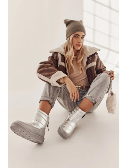 Dámské Sněhule Big Star model 21561942 Stříbrné - Big Star Shoes Dámské Sněhule Big Star model 21561942 Stříbrné - Big Star Shoes