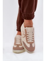 Nízké Dámské Sportovní Boty Z Eko Kůže Béžové Iladira Nízké Dámské Sportovní Boty Z Eko Kůže Béžové Iladira