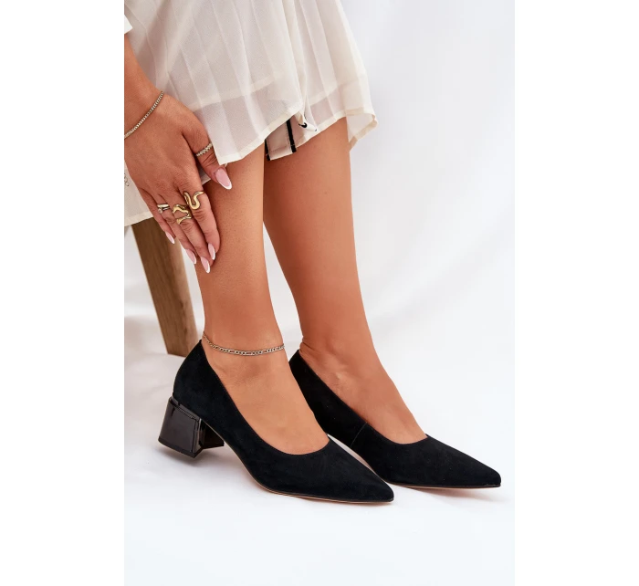 Semišové Hladké Lodičky S  Černé model 21686675 - VINCEZA