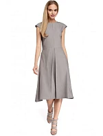 M296 Šaty s obrácenými záhyby - šedé