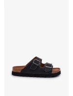 Pánské lehké pantofle s přezkami z ECO kůže Big Star – černé