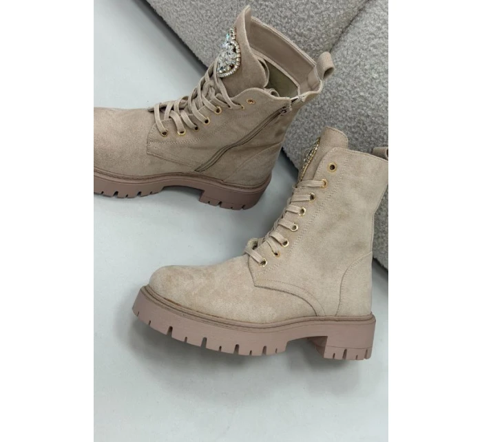 Dámské workery s krystalky na jazyku Rosira – světle béžové Dámské workery s krystalky na jazyku Rosira – světle béžové