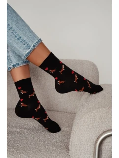 Dámské valentýnské ponožky jezevčíci 0200.201
