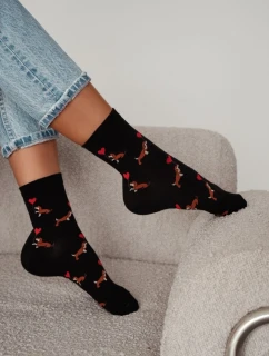 Dámské valentýnské ponožky jezevčíci 0200.201