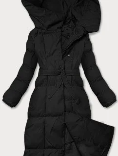 Černá dámská zimní bunda s páskem J Style (5M3227-392)