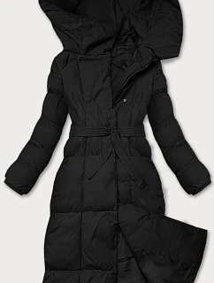 Dámská zimní bunda s páskem J Style černá (5M3227-392)