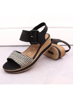 Remonte W RKR646 kožené sandály na platformě