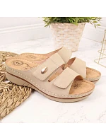 Žabky na suchý zip eVento W EVE224B beige