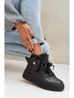 Vysoké sneakersy s kapsou na platformě černé Saramis Vysoké sneakersy s kapsou na platformě černé Saramis