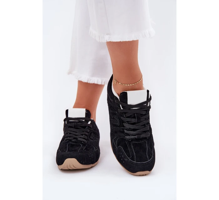 Dámské Sportovní Boty Z Eko Semiše Černé model 21701308 - Boto Dámské Sportovní Boty Z Eko Semiše Černé model 21701308 - Boto