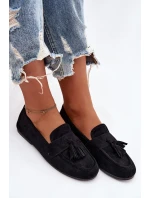 Dámské mokasíny s plochou podrážkou a třásněmi Černé Marilisse Dámské mokasíny s plochou podrážkou a třásněmi Černé Marilisse