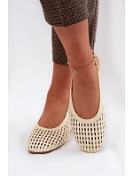 Dámské sandály Pletené Žluté model 22125677 - Boto