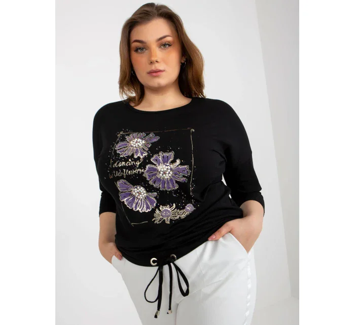 Dámská halenka RV BZ model 18025740 černá - FPrice Dámská halenka RV BZ model 18025740 černá - FPrice