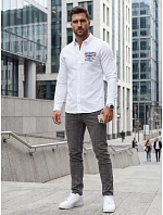 Pánská bílá košile FashionStreet DX2283 Pánská bílá košile FashionStreet DX2283