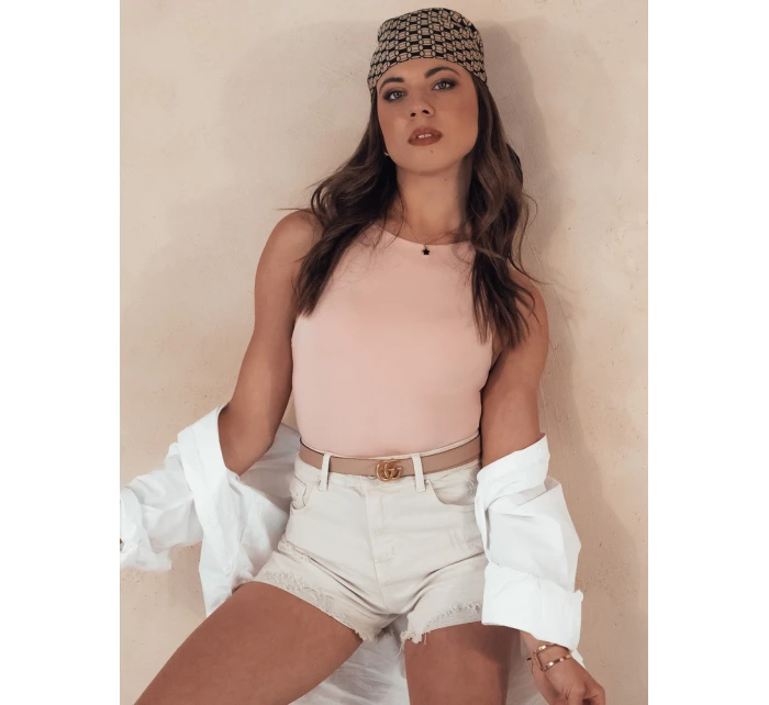 Dámské džínové šortky POPGLAM light beige FashionStreet SY0384