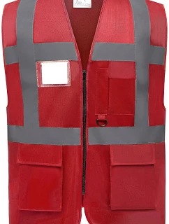 Yoko HVW 801 Hi-Vis multifunkční vesta 79.W801 red