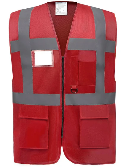 Yoko HVW 801 Hi-Vis multifunkční vesta 79.W801 red