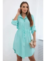 Šaty se zapínáním na knoflíky a zavazováním v pase mincovna Šaty se zapínáním na knoflíky a zavazováním v pase mincovna