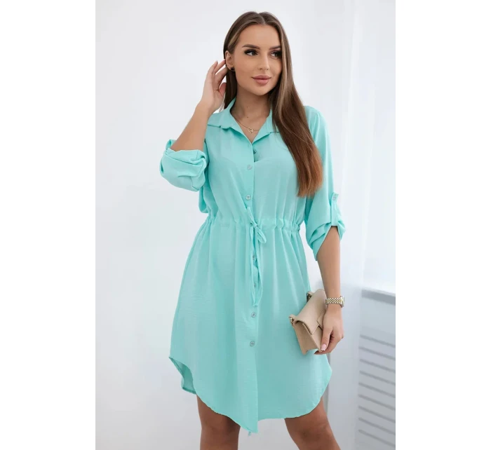 Šaty se zapínáním na knoflíky a zavazováním v pase mincovna Šaty se zapínáním na knoflíky a zavazováním v pase mincovna