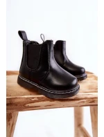 Dětské Kůže zateplené boty černé model 21597541 - Boto Dětské Kůže zateplené boty černé model 21597541 - Boto