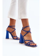 Moderní Sandály Na Podpatku Modré model 21650112 - Boto Moderní Sandály Na Podpatku Modré model 21650112 - Boto