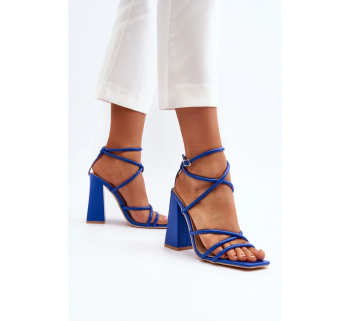 Moderní Sandály Na Podpatku Modré model 21650112 - Boto Moderní Sandály Na Podpatku Modré model 21650112 - Boto