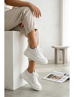 Kožené dámské tenisky na platformě Vinceza 39976 bílé