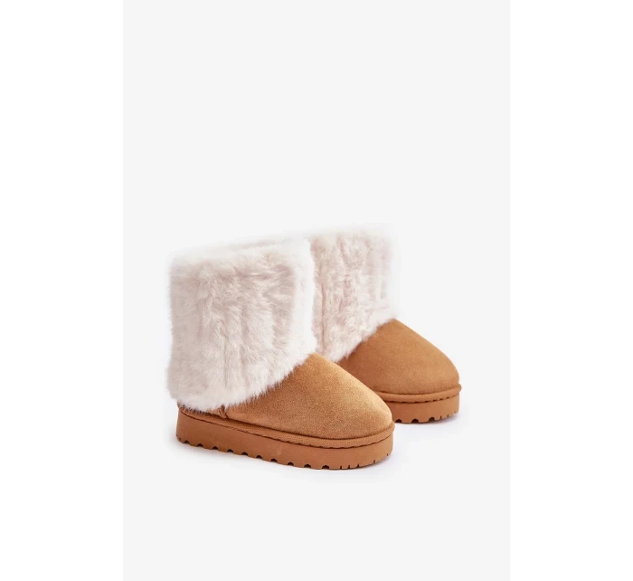 Dětské Kotníkové Sněhule S Kožešinou Camel Crisie