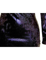 Párty šaty SNAKE s hadí texturou a šněrováním na zádech - Černé
