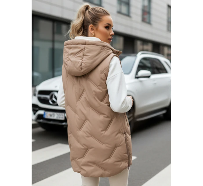 Dámská prošívaná vesta s kapucí FashionStreet TY5107 Dámská prošívaná vesta s kapucí FashionStreet TY5107