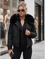 Krátká dámská zimní prošívaná bunda, černá, FashionStreet TY6037 Krátká dámská zimní prošívaná bunda, černá, FashionStreet TY6037