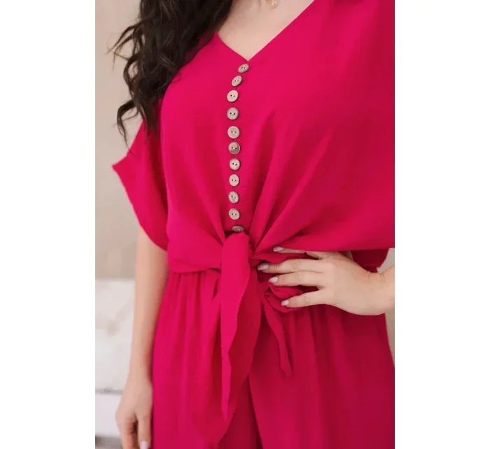 Souprava halenky a kalhot fuchsiové barvy