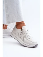 Dámské kožené tenisky na platformě bílé ligustr Dámské kožené tenisky na platformě bílé ligustr