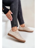 Nízké dámské semišové tenisky béžové Zazoo N1068