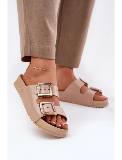Dámské Pantofle Hladké  Béžové model 21695892 - Zaxy