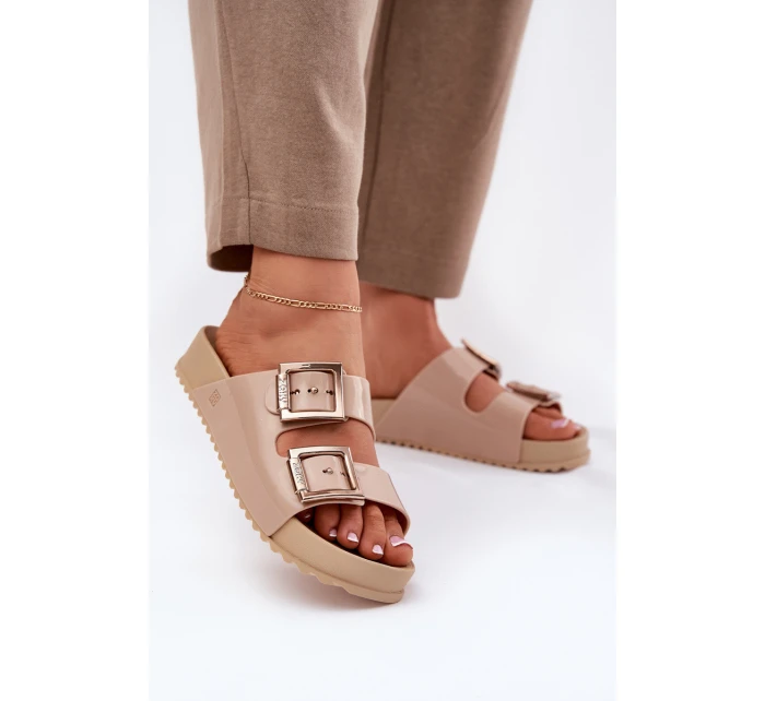 Dámské Pantofle Hladké  Béžové model 21695892 - Zaxy