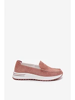 Růžové dámské semišové mokasiny Pevina Růžové dámské semišové mokasiny Pevina