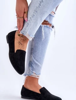 Semišové pohodlné mokasíny Černá Giovana