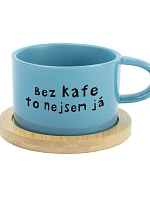 BEZ KAFE TO NEJSEM JÁ - modrý hrníček makronka 200 ml