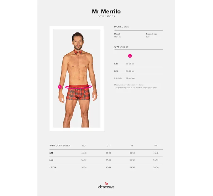 Pánský set Mr Merrilo boxer shorts + motýlek - Obsessive Pánský set Mr Merrilo boxer shorts + motýlek - Obsessive