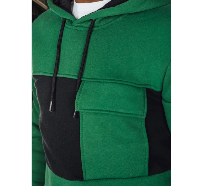 Pánská tmavě zelená mikina s kapucí FashionStreet BX5910