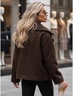 Dámský krátký dvouřadý hnědý kabát FashionStreet NY0811
