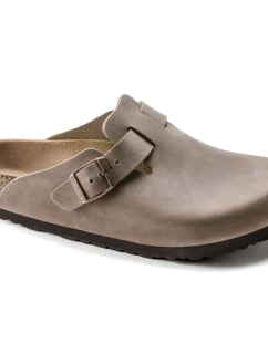 žabky Boston Brown z kůže úzké úzké model 21735776 - Birkenstock
