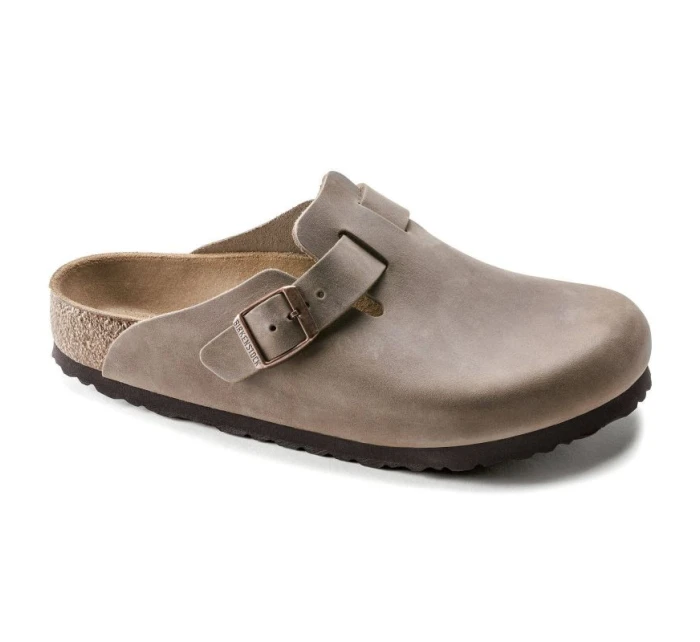 žabky Boston Brown z kůže úzké úzké model 21735776 - Birkenstock