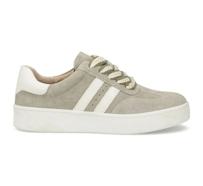 Dámské khaki kožené tenisky na platformě Filippo DP7512 dámské