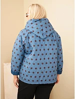 Dámská bunda Plus Size s kapucí model 22321190 džínová modrá - K-Fashion