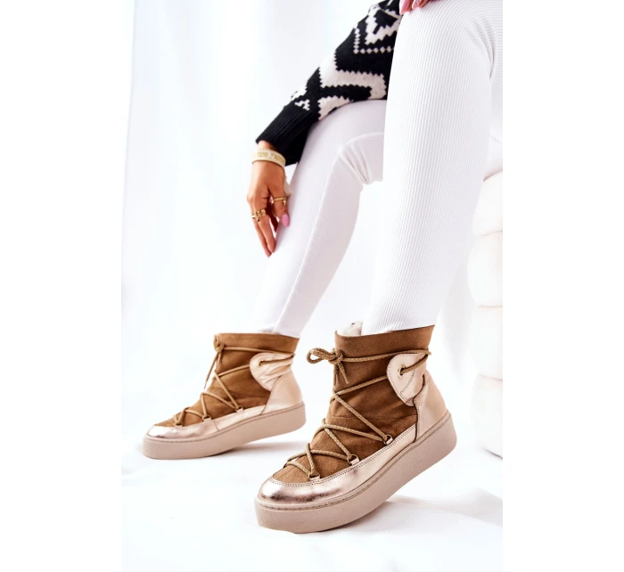 Zateplené Semišové Sněhule Camel model 21570861 - Boto